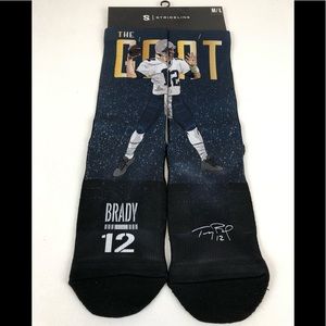 Tom Brady the goat STRIDELINE SOCKS SIZE M/L